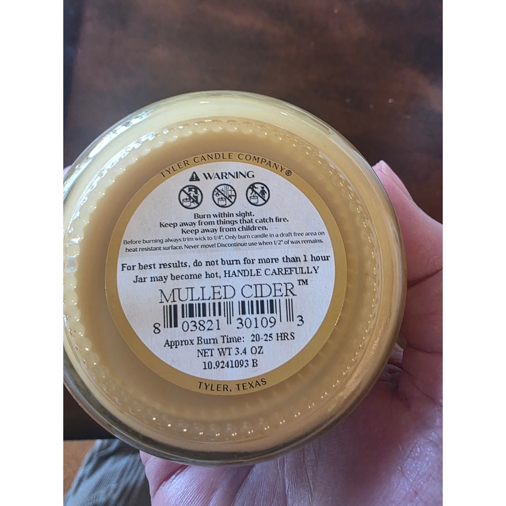 Tyler Candle Company Mulled Cider 3.4 oz Scented Jar Candle Leopard Print Lid - Picture 2 of 3